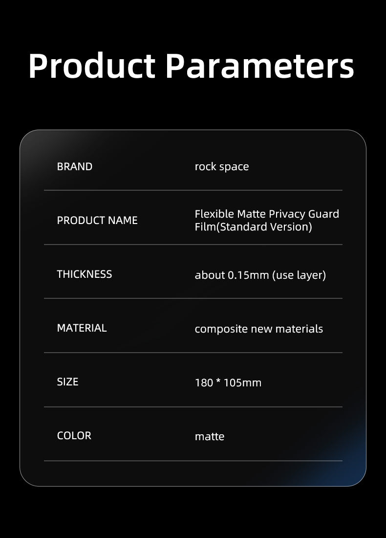 (Size: S) Flexible Matte Privacy Guard Film (Standard Version) (Half-cut) 180FYB-01Y (1*20pcs) (Plotter)